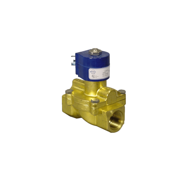 Gc Valves 1/2" NPT, 2-Way Brass Solenoid Valve, Closed, TFE, 24/50-60, DIN S211YF24T2DG1